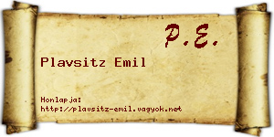 Plavsitz Emil névjegykártya